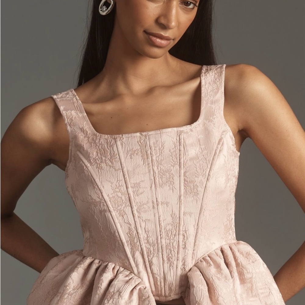 Anthropologie Siempre the Label Corset side peplum top